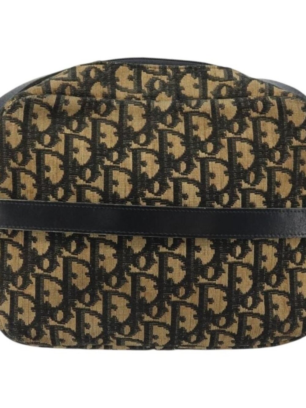 Christian Dior Trotter Canvas Shoulder Bag Navy Gold Auth 173214 - Picture 8 of 11